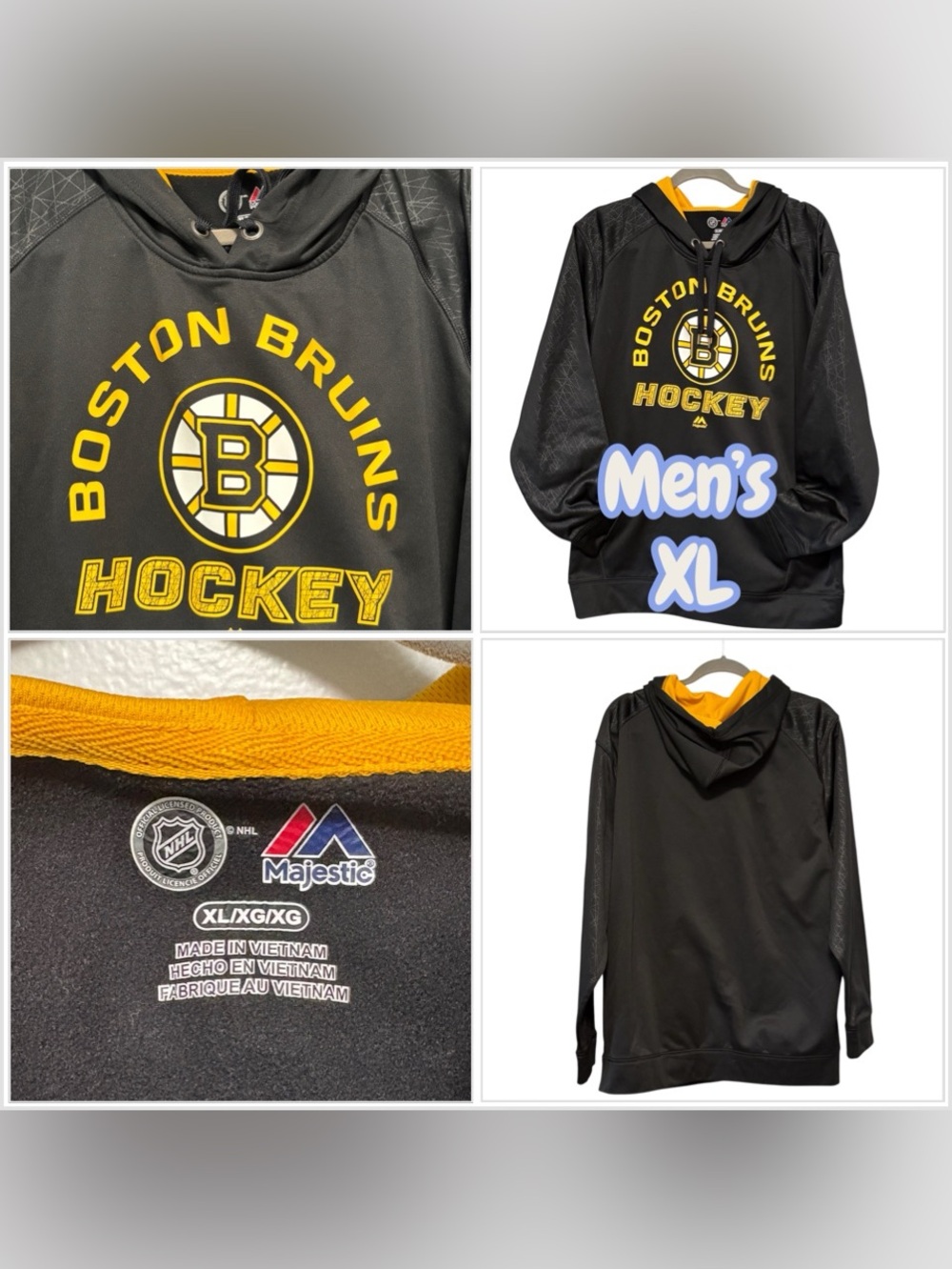Boston Bruins Hockey XL NHL Soft Fleece Pullover Hoodie Sweatshirt Kangaroo